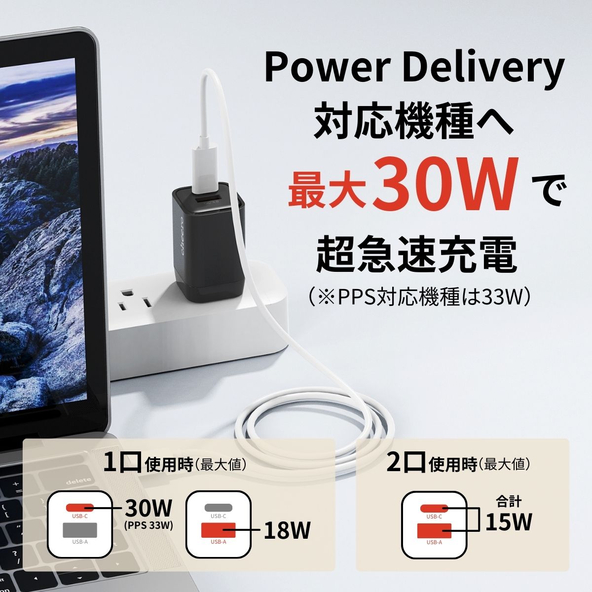 cheero 33W GaN 2 ports USB PD Charger