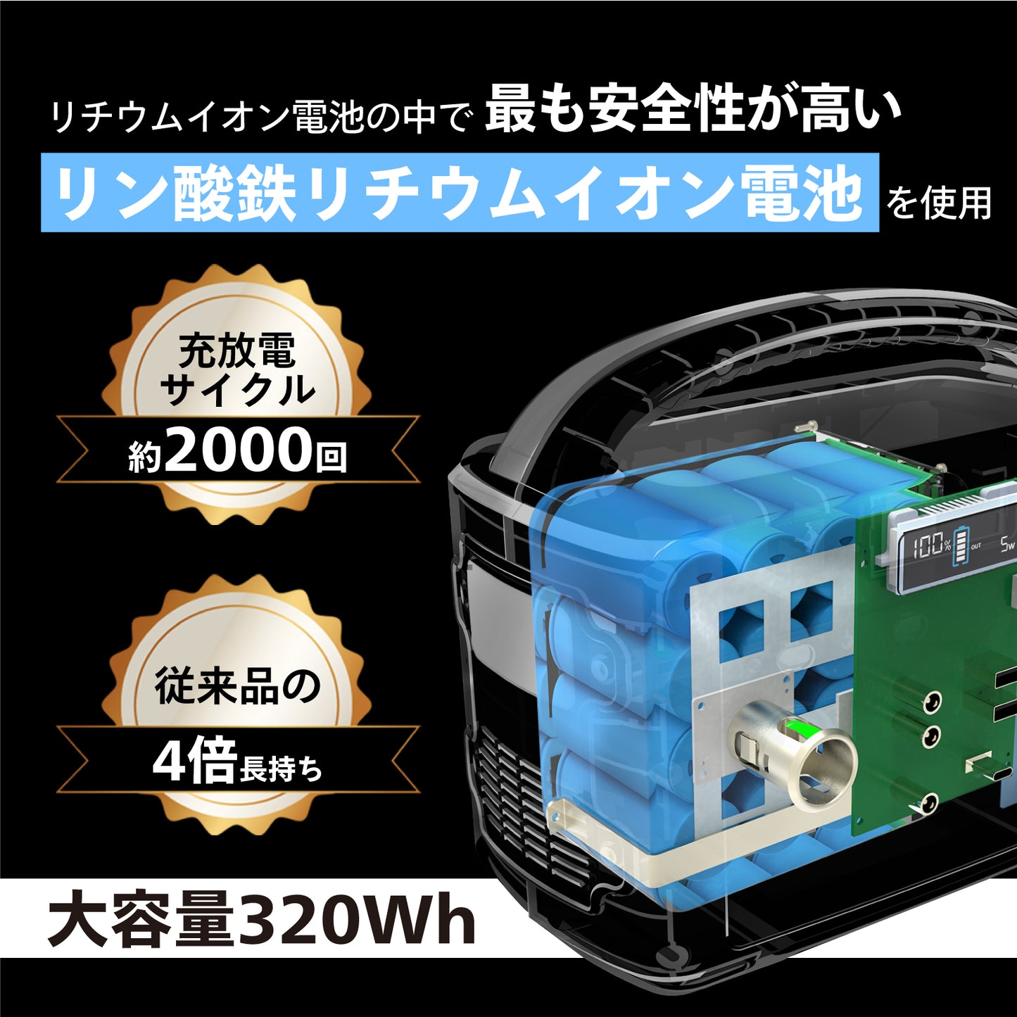 【販売終了】cheero Energy Carry 320Wh